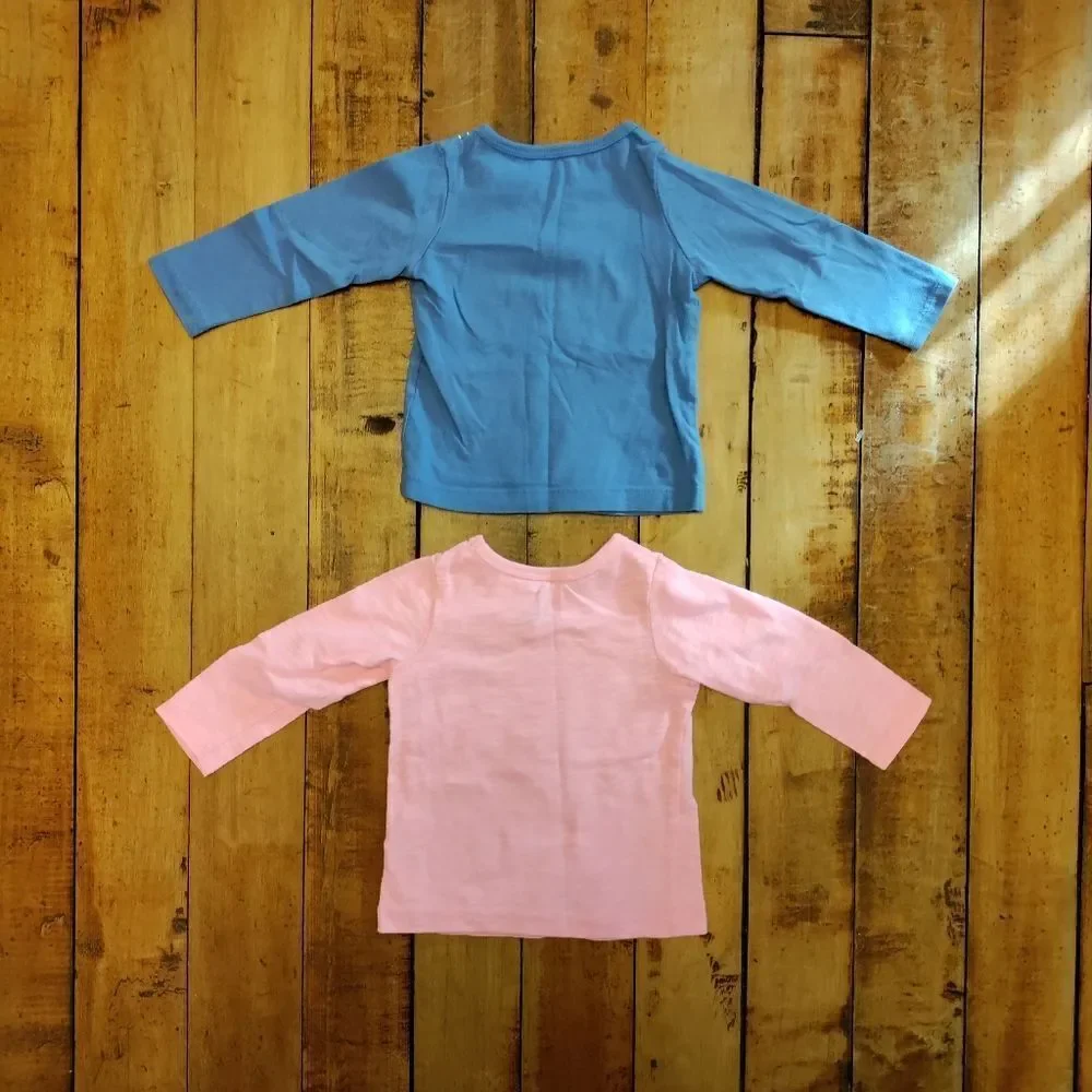 Carters long sleeve shirt bundle 9 months pink blue Love spring cotton